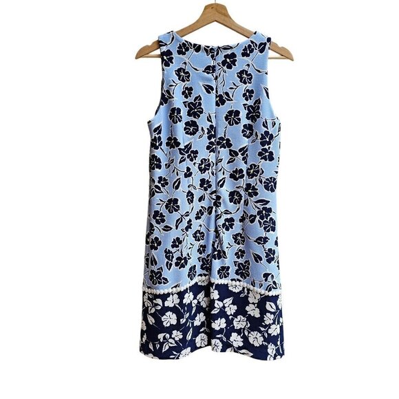 Eliza J Floral Shift Dress Light Blue & Navy Size S - Picture 2 of 12